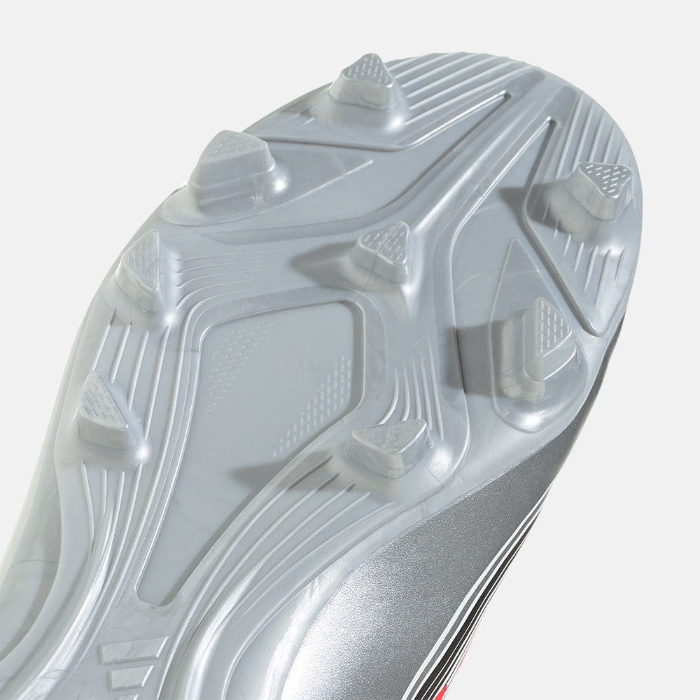 Up close, bottom view of the Kids' Adidas F50 Messi Club FG/M Soccer Cleats.