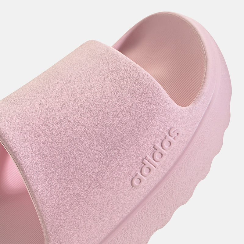 Up close, front view of the Adidas Adilette Lumia Slides.