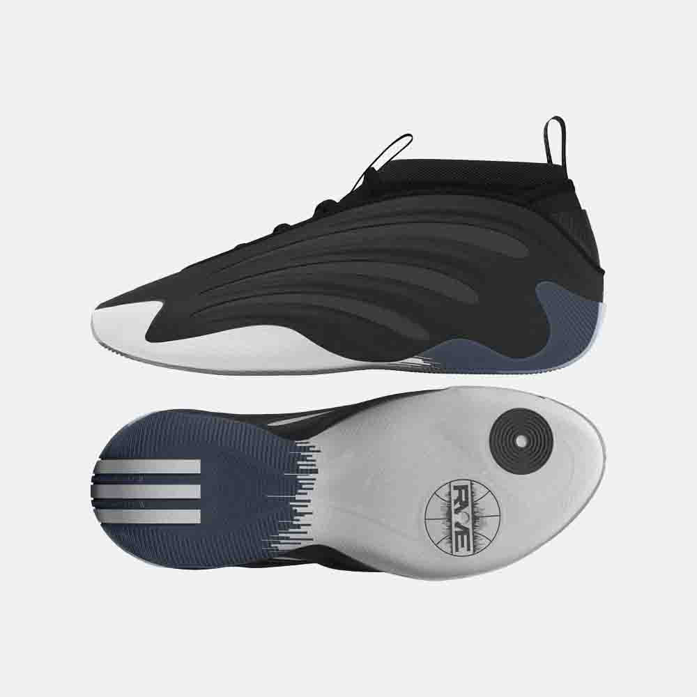 Side and bottom view of the OTE RWE x Adidas Harden Volume 9.