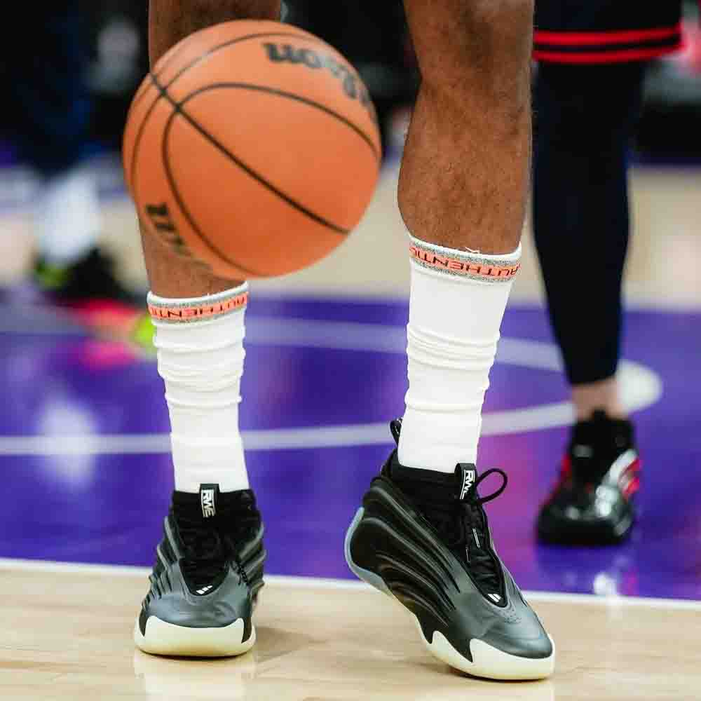 Front view of the OTE RWE x Adidas Harden Volume 9.