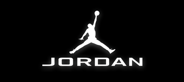 white and black jordan logo