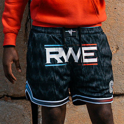 Front view of the Overtime Kids' RWE On Top Shorts.