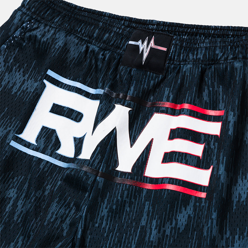 Up close, front view of the Overtime Kids' RWE On Top Shorts.