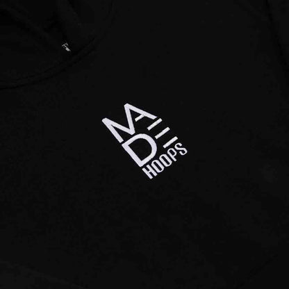 Up close view of the Kids' Essential Embroidered Logo Hoodie.