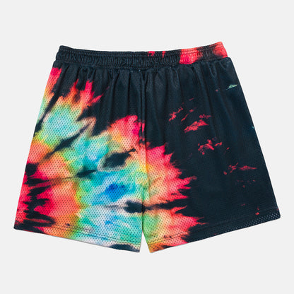 Rear view of the Overtime Classic Tie Dye Mesh Shorts.