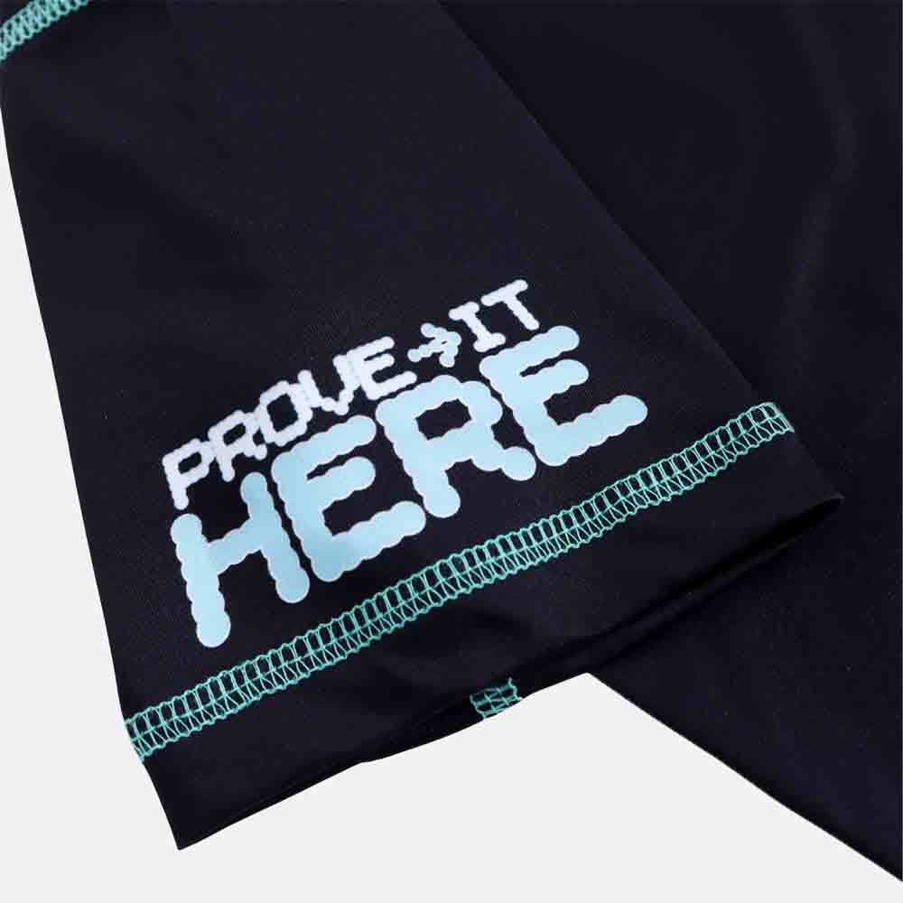 Up close view of the sleeve on the Kids' Prove It Compression Tee.