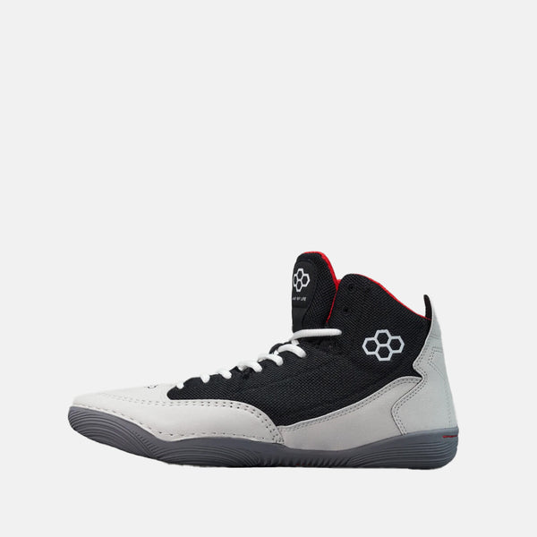 Side medial view of the Rudis Courage Adult Wrestling Shoes, Midnight Smoke.