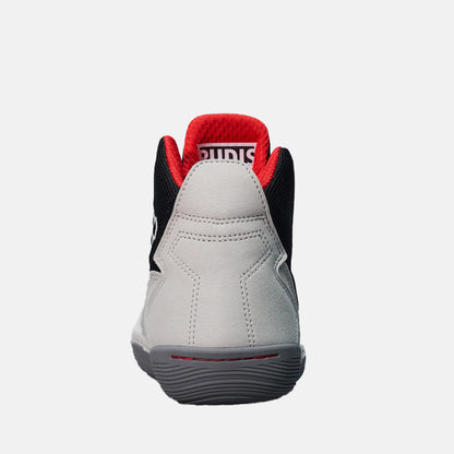 Rear view of the Rudis Courage Adult Wrestling Shoes, Midnight Smoke.