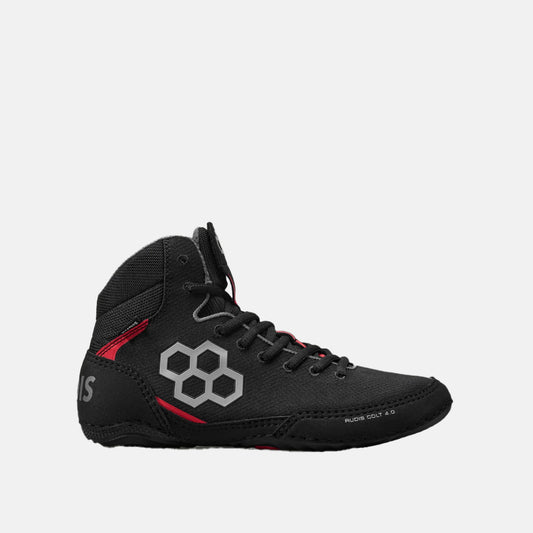 Side view of the Rudis Colt 4.0 Adult Wrestling Shoes, Live Wire.