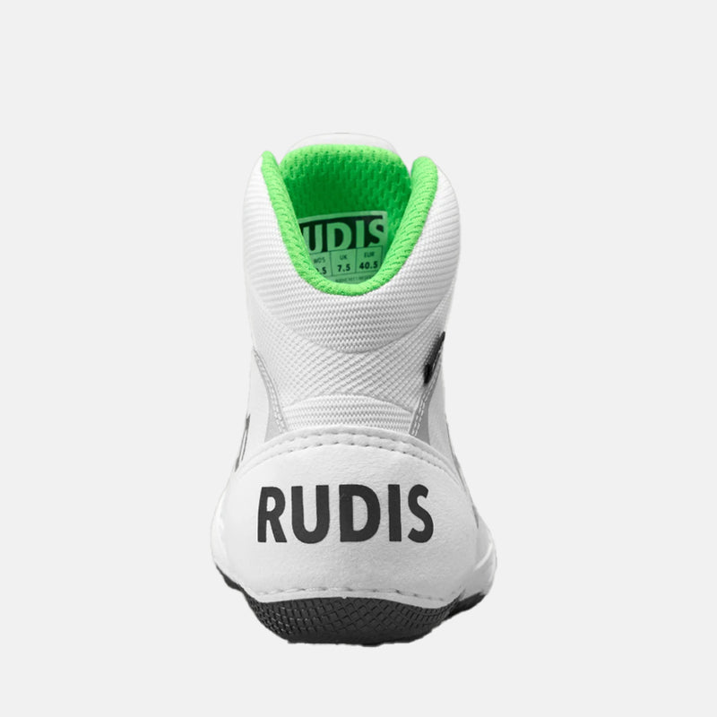 Rear view of the Rudis Colt 4.0 Adult Wrestling Shoes, Neon Edge.