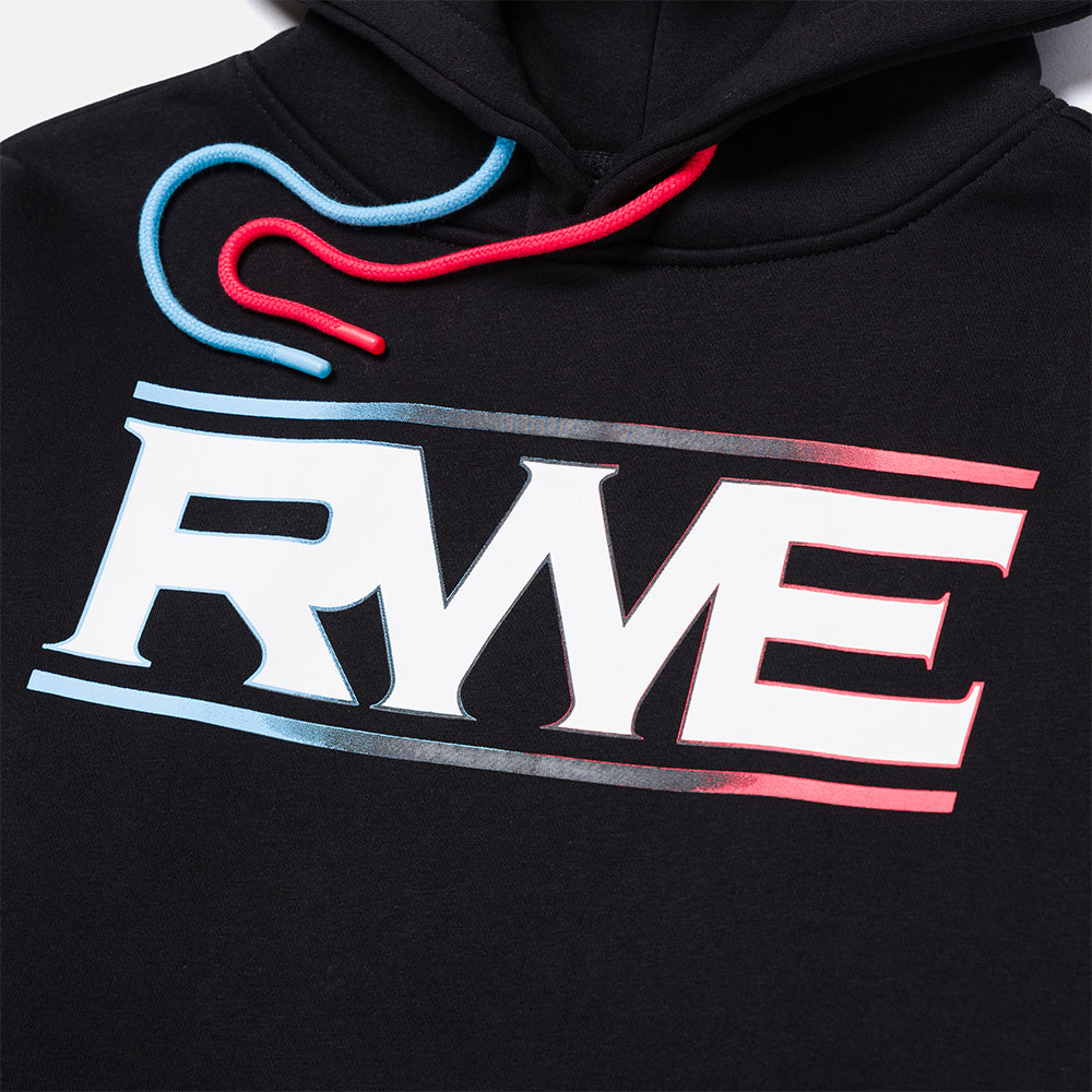 Up close, front view of the Overtime RWE On Top Hoodie.