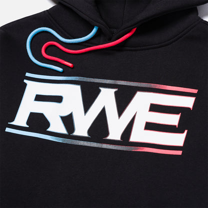 Up close, front view of the Overtime RWE On Top Hoodie.