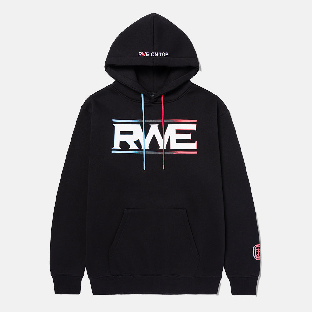 Front view of the Overtime RWE On Top Hoodie.