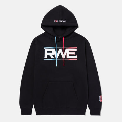Front view of the Overtime RWE On Top Hoodie.