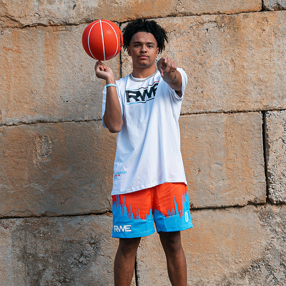 Front view of the Overtime RWE Shorts.