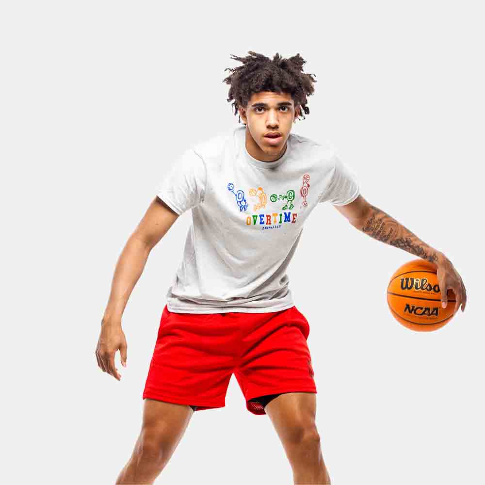 Front view of the Youth Overtime Dunk Man Tee.
