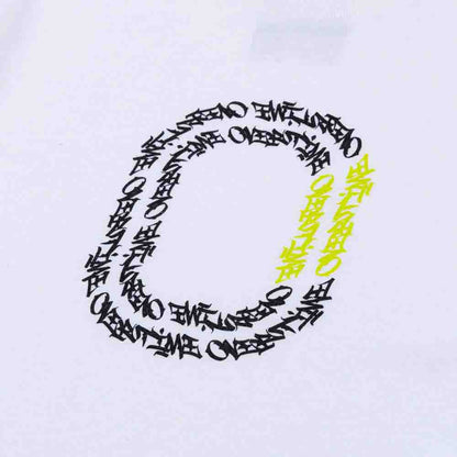 Up close, front view of the Overtime Kids' Vandal Script Tee.