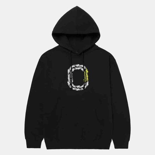 Front view of the Overtime Vandal Script Hoodie.