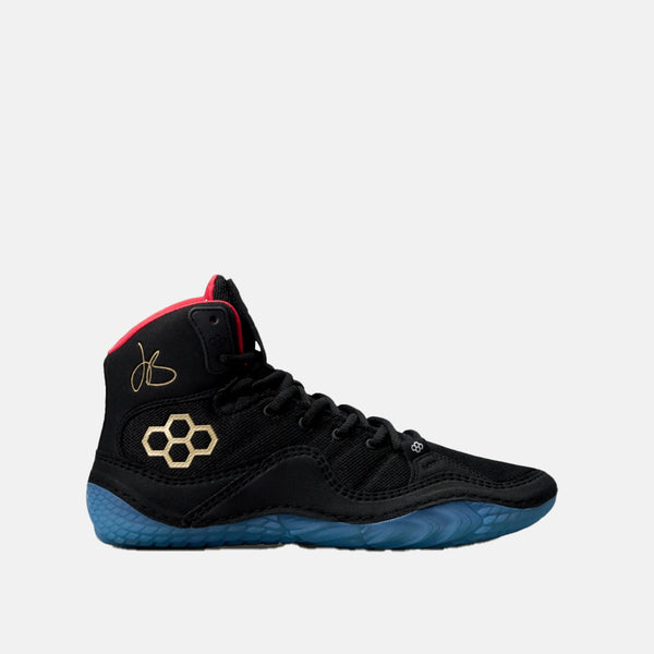Side view of the Rudis JB1 Youth Wrestling Shoes, Blackbird.