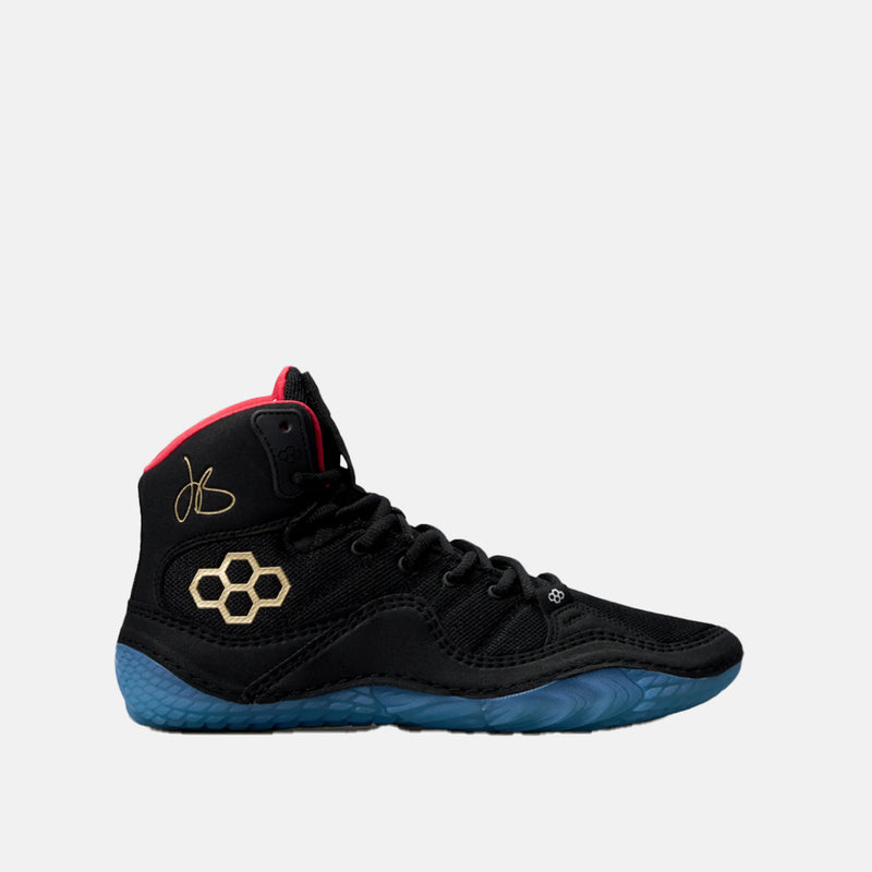 Side view of the Rudis JB1 Youth Wrestling Shoes, Blackbird.