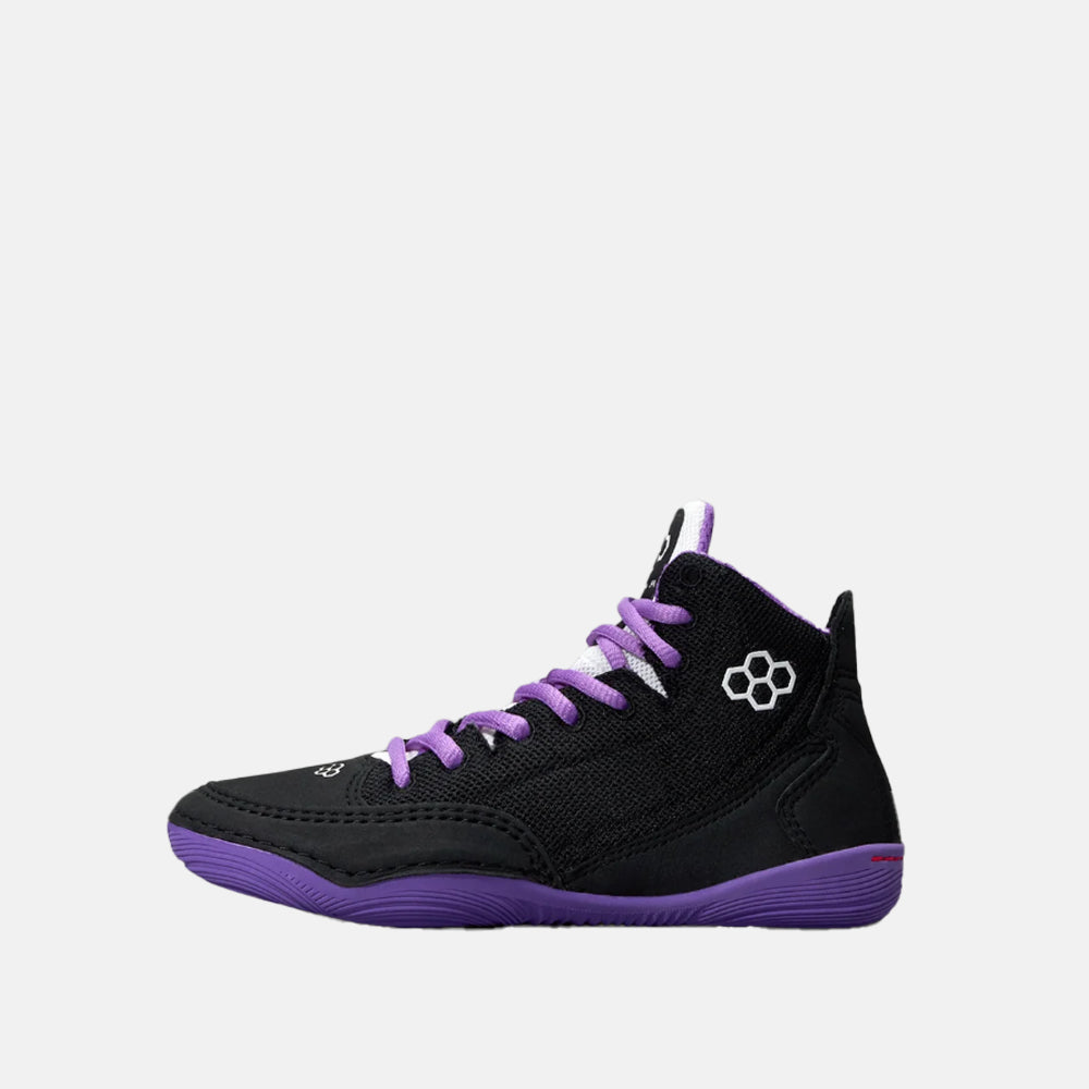 Side medial view of the Rudis Courage Youth Wrestling Shoes, Angeles.