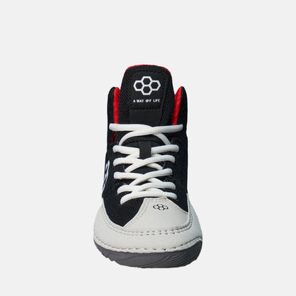 Front view of the Rudis Courage Youth Wrestling Shoes, Midnight Smoke.