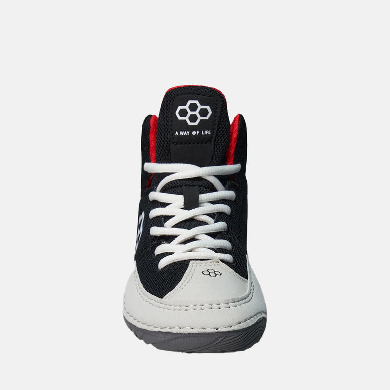 Front view of the Rudis Courage Youth Wrestling Shoes, Midnight Smoke.