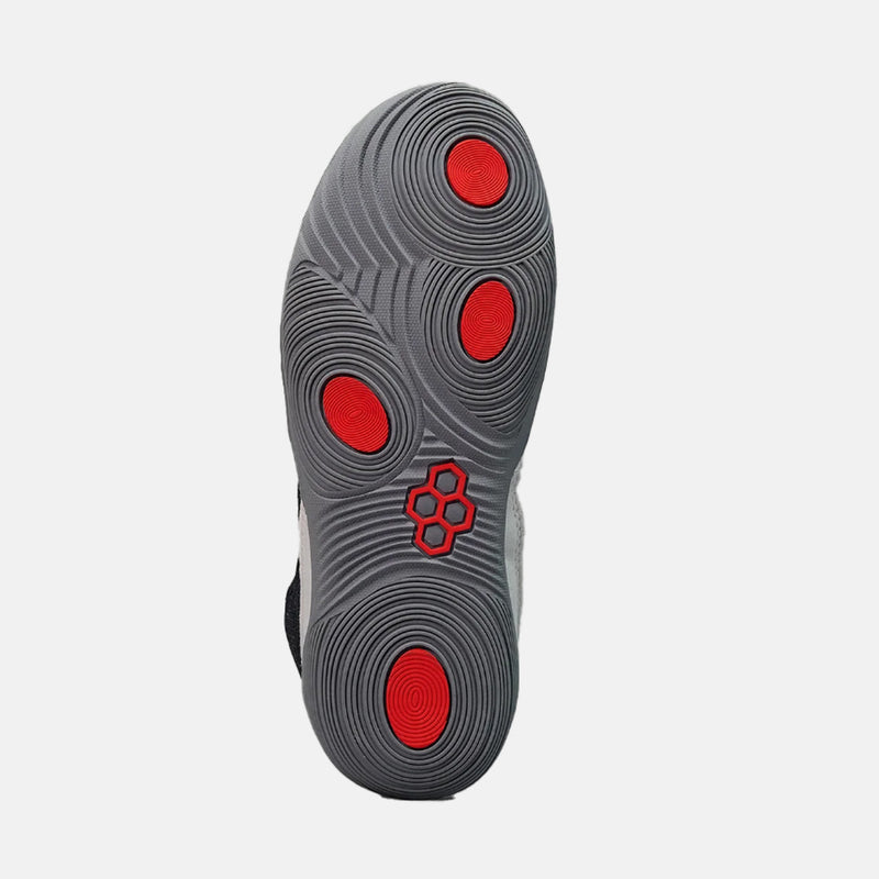 Bottom view of the Rudis Courage Youth Wrestling Shoes, Midnight Smoke.