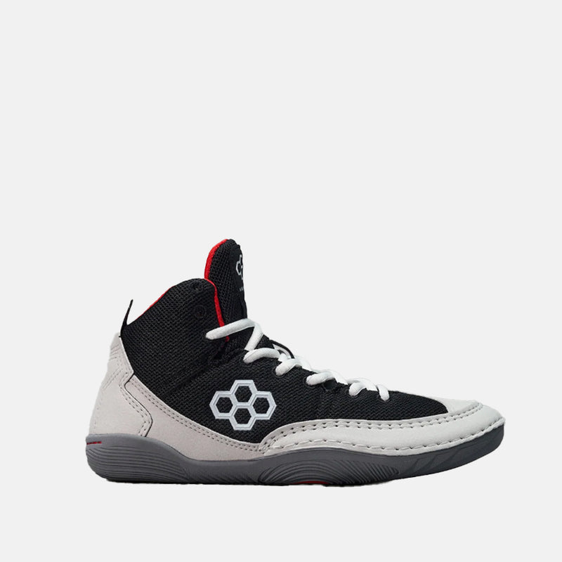 Side view of the Rudis Courage Youth Wrestling Shoes, Midnight Smoke.
