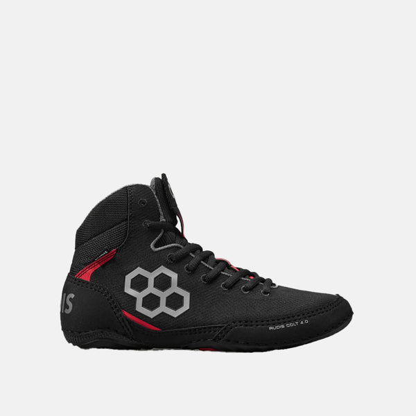 Side view of the Rudis Colt 4.0 Youth Wrestling Shoes, Live Wire.