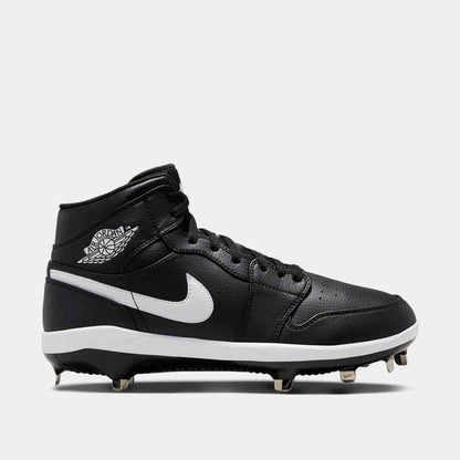 Side view of Men's Jordan 1 Retro Metal Baseball Cleats.