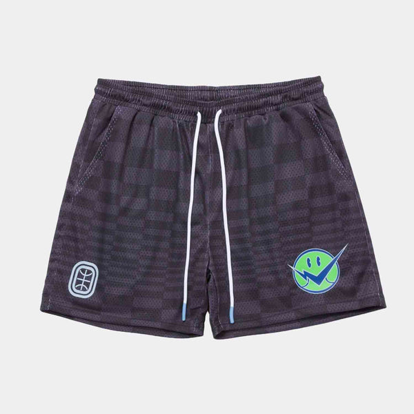Front view of Overtime Blue Checks Shorts.