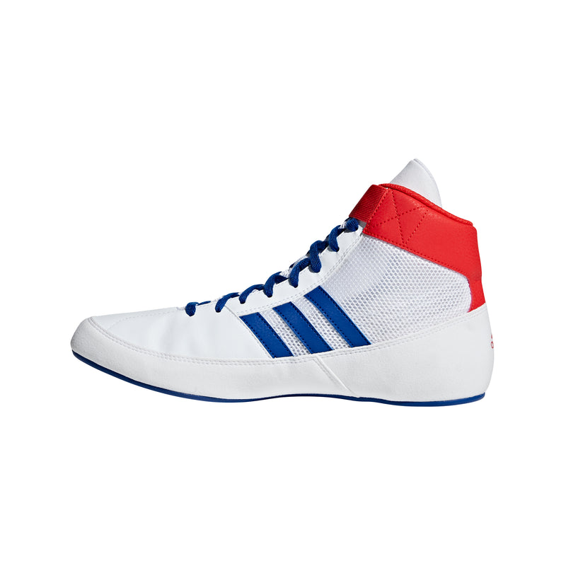 Side medial view of Adidas Men's HVC 2 Wrestling Shoes.