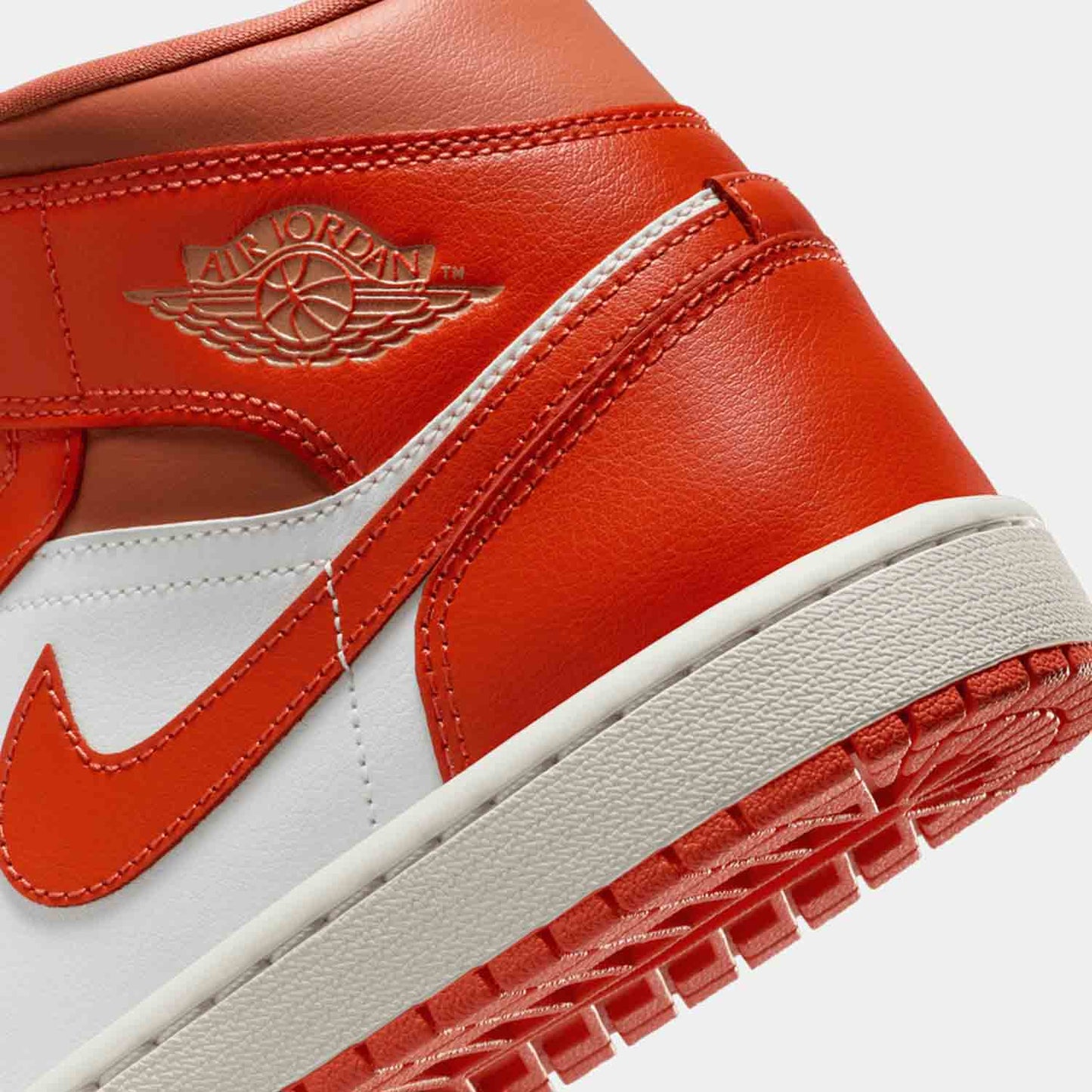 Up close rear view of the Women's Air Jordan 1 Mid.