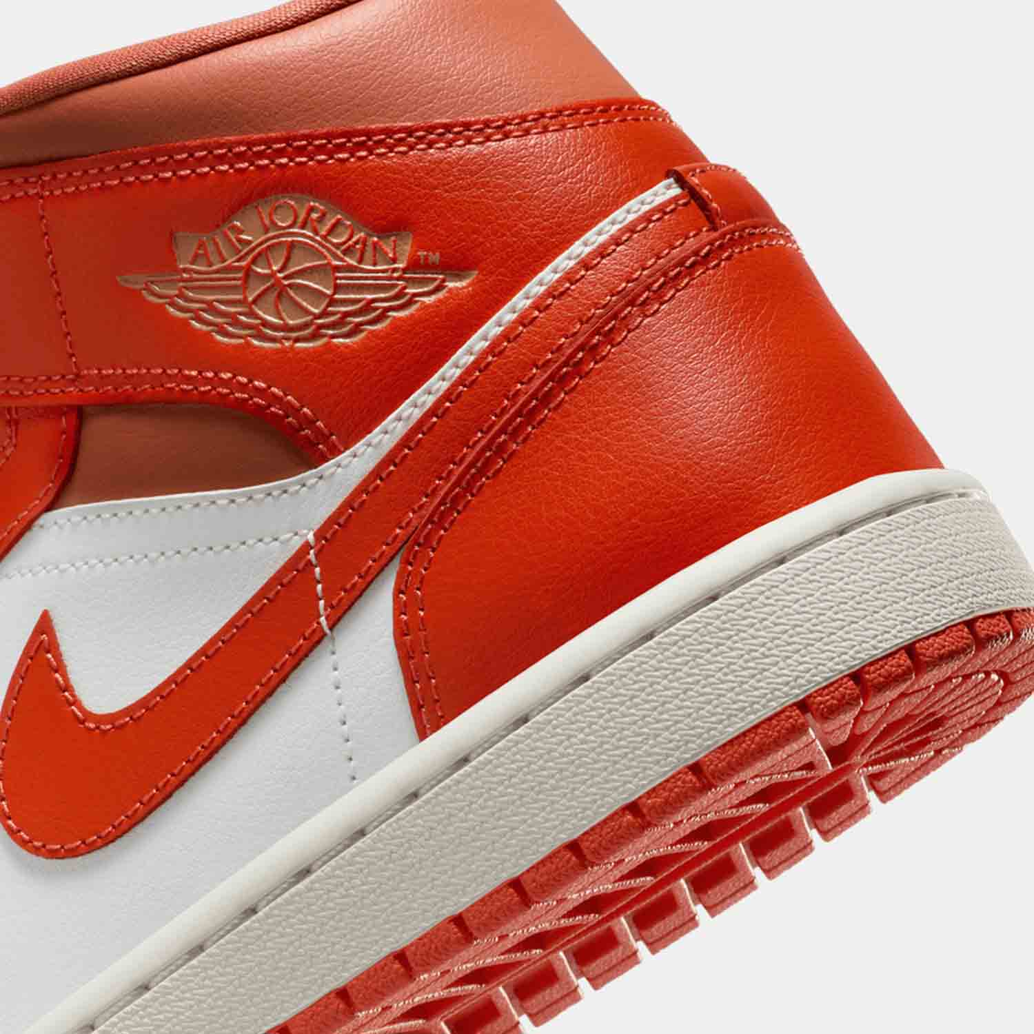 Up close rear view of the Women's Air Jordan 1 Mid.