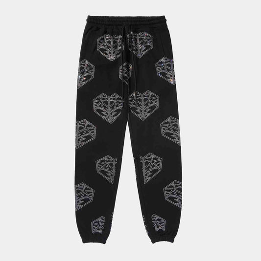 Front view of Overtime OTE Cold Hearts Rhinestone Jogger.