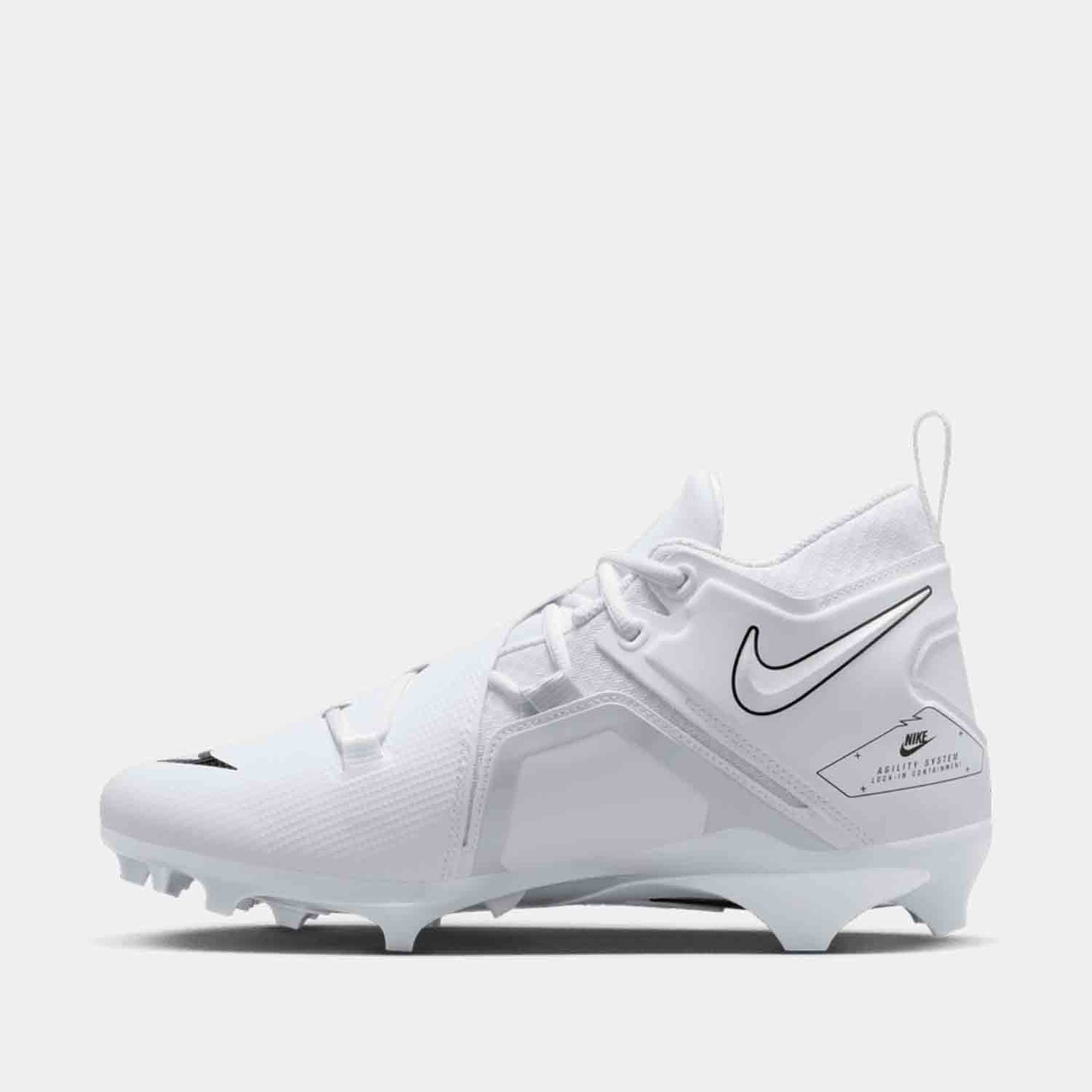 Side medial view of the Men's Nike Alpha Menace Pro 3 Football Cleats.