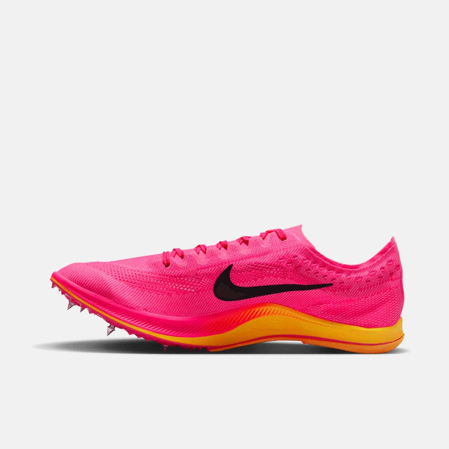 Side medial view of Nike ZoomX Dragonfly Distance Spikes.