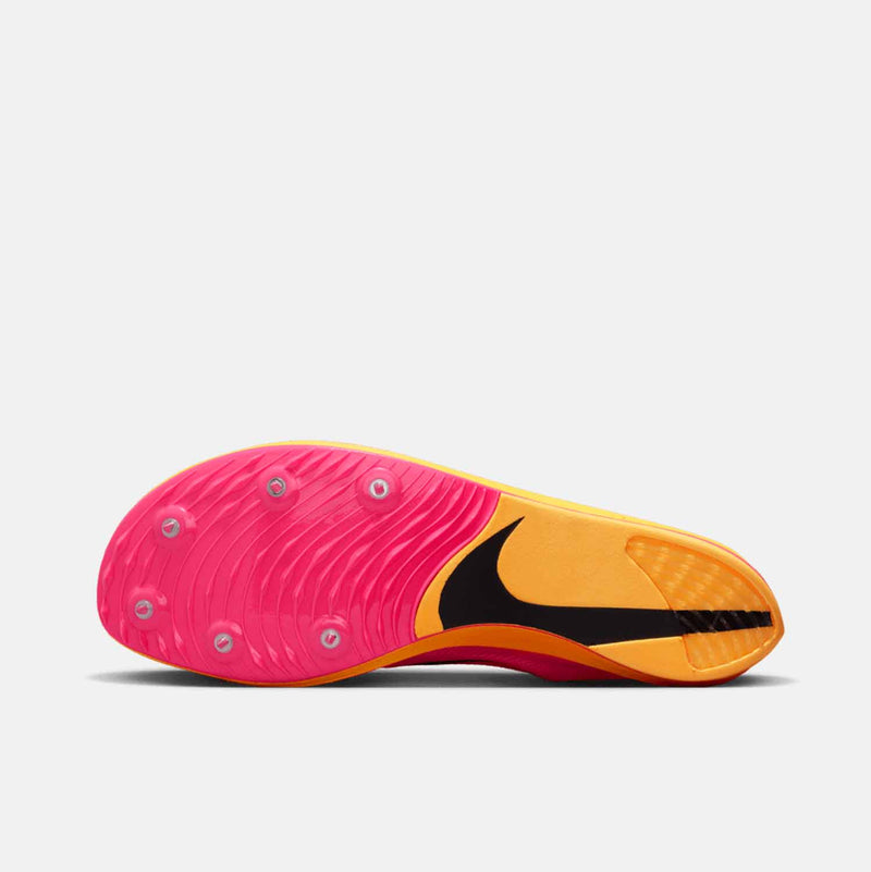 Bottom view of Nike ZoomX Dragonfly Distance Spikes.