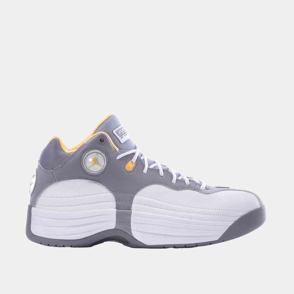 Side view of the Men's Jordan Jumpman Team 'Cement Topaz Gold'.