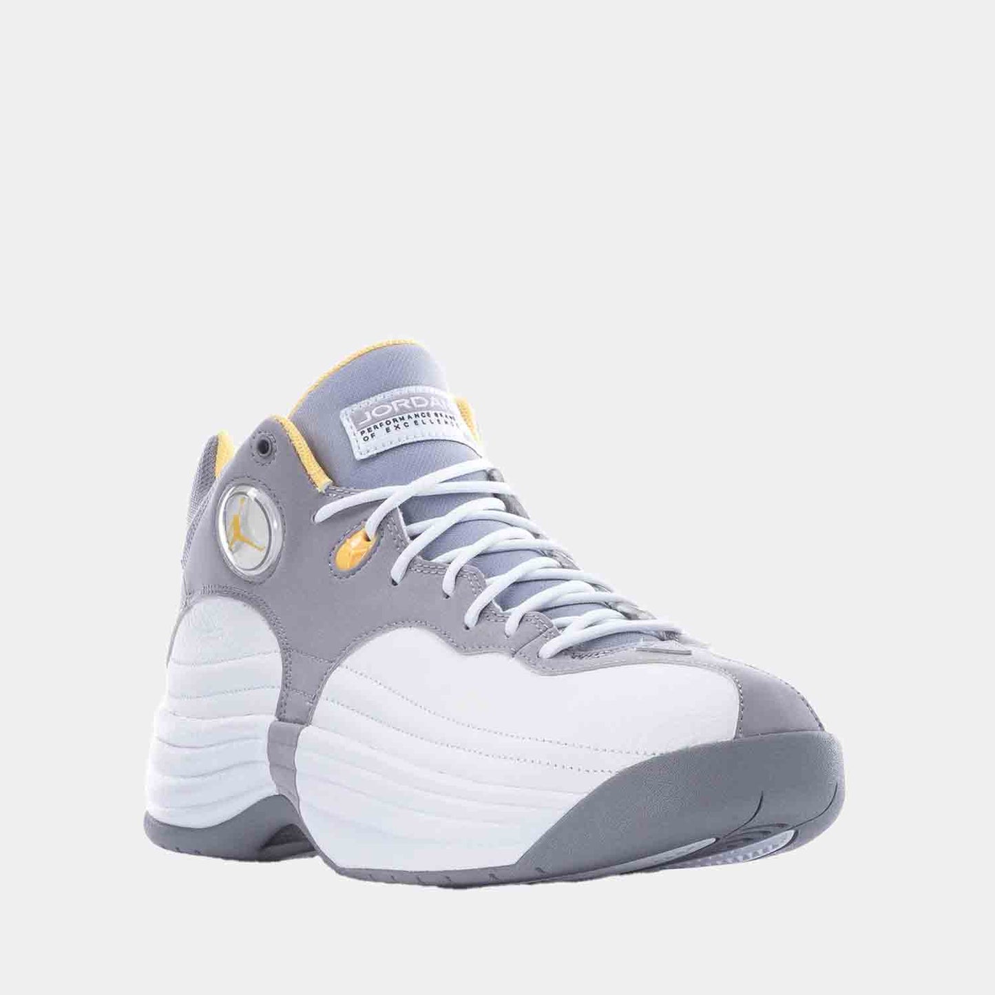Front view of the Men's Jordan Jumpman Team 'Cement Topaz Gold'.