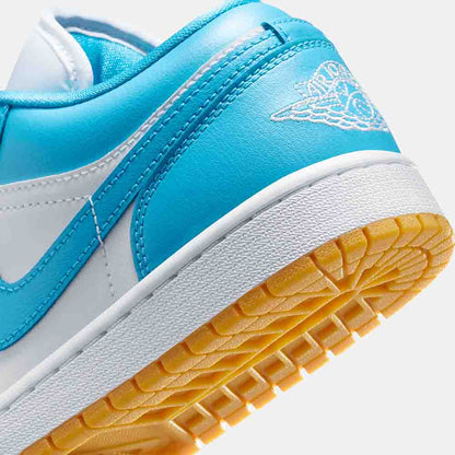Up close, rear view of the Women's Jordan 1 Low.