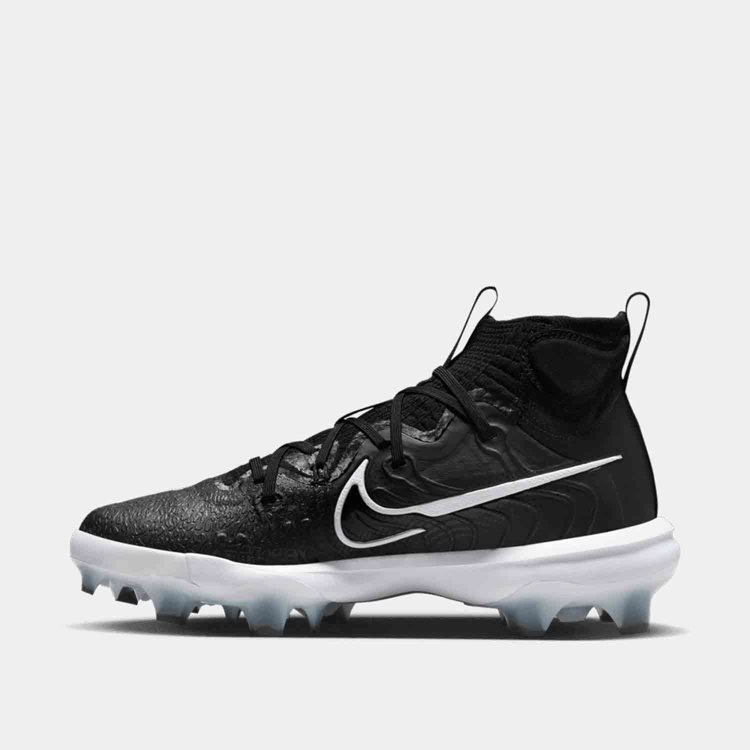 Side medial view of Men's Nike Alpha Huarache Baseball Cleats.