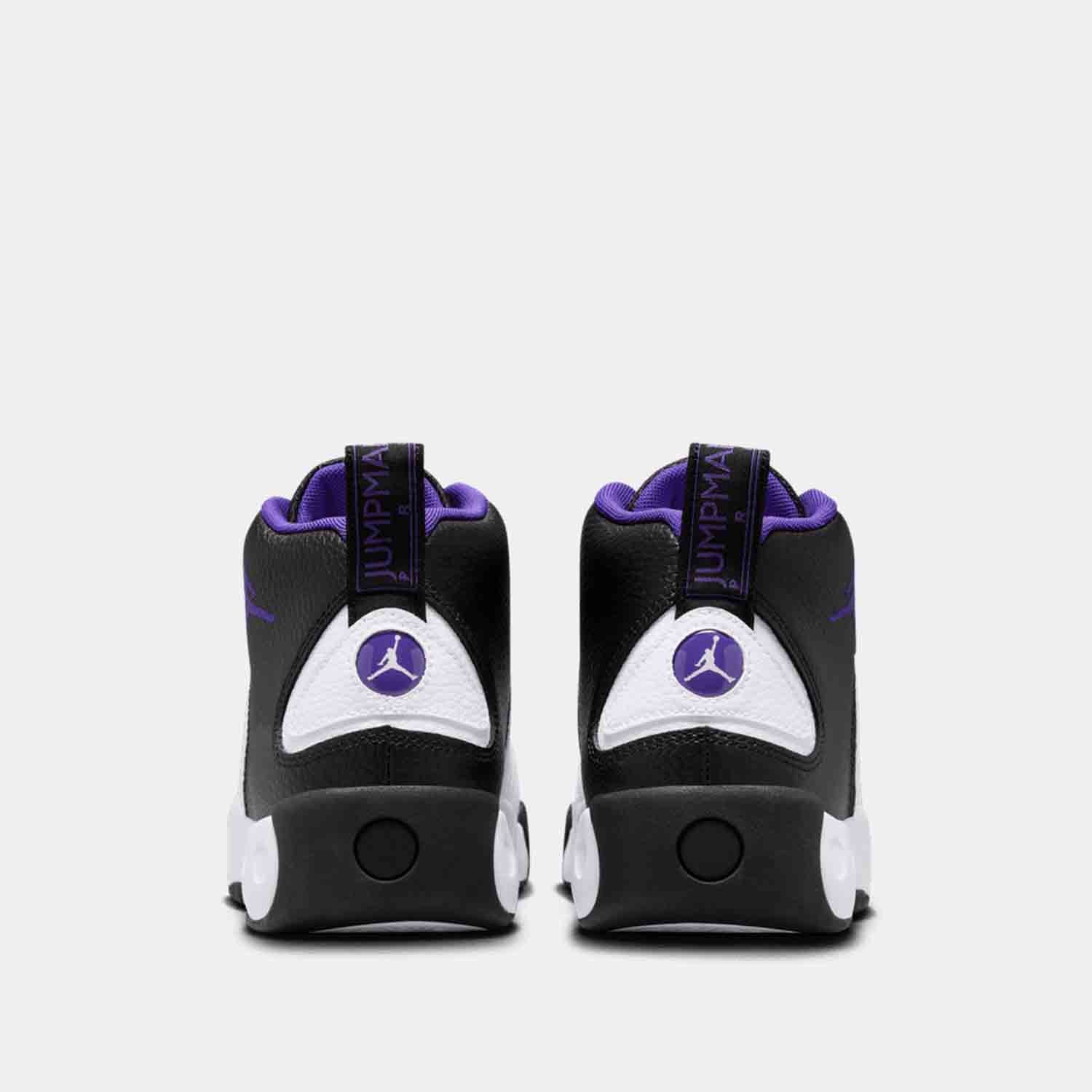 Rear view of the Jordan Jumpman Pro 'Black Field Purple' Basketball Shoes.