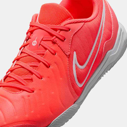 Up close, front view of the Nike Tiempo Legend 10 Academy Indoor Soccer Shoes.