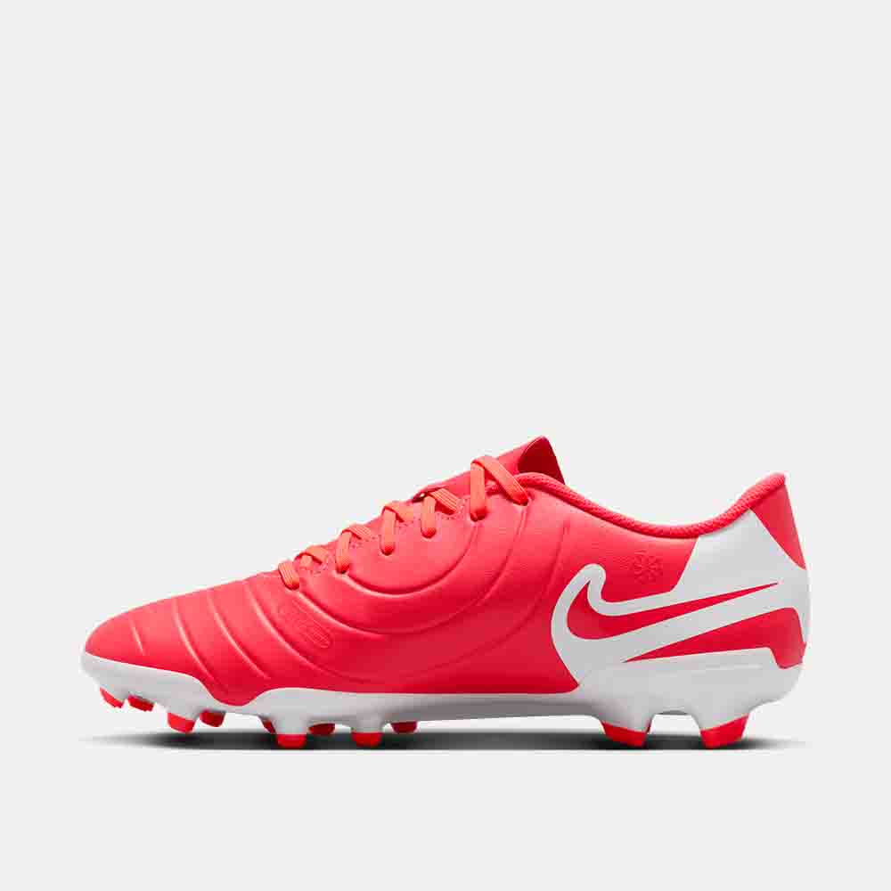 Side medial view of the Nike Tiempo Legend 10 Club Soccer Cleats.