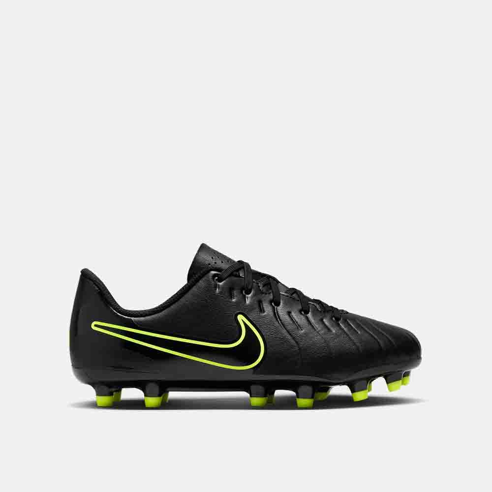 Side view of the Nike Kids' Tiempo Legend 10 Club Soccer Cleats.