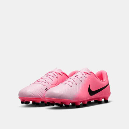 Front view of the Nike Kids' Tiempo Legend 10 Club Soccer Cleats.