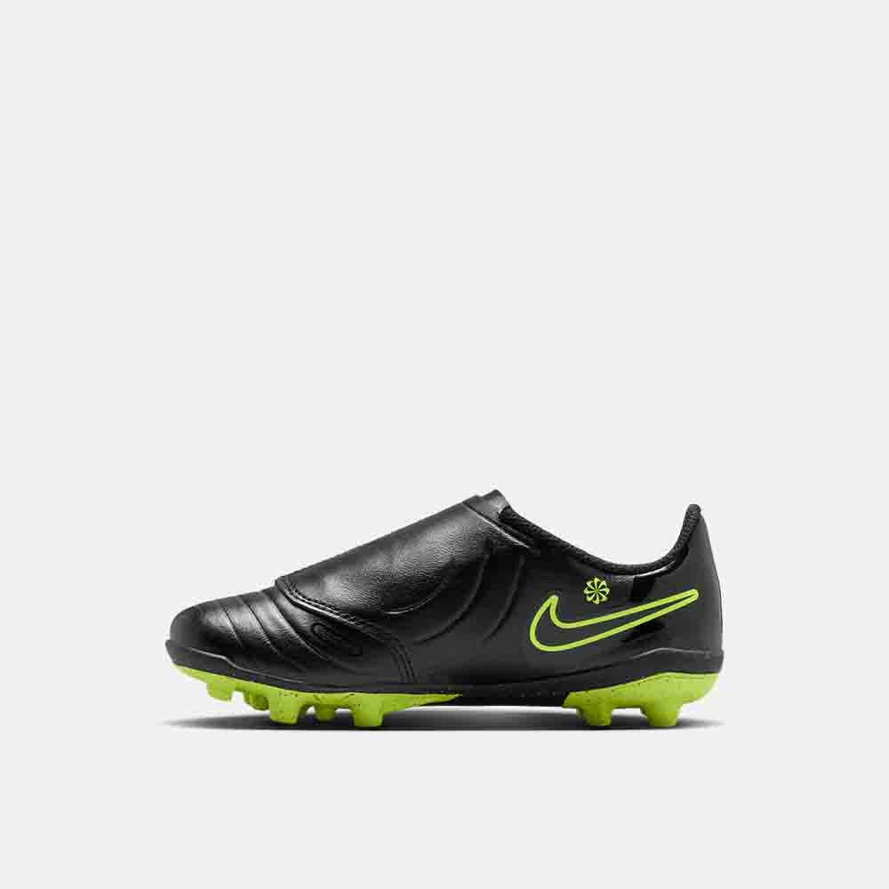 Side medial view of the Nike Kids' Tiempo Legend 10 Club Soccer Cleats.