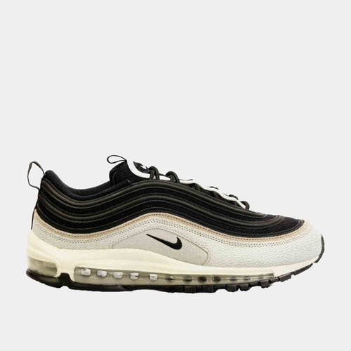 nike air max 97 premium trainers in black cracked leather